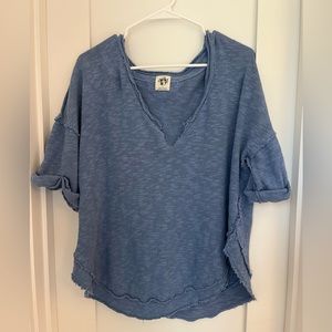 Free People Flowy Blue Top (Small)